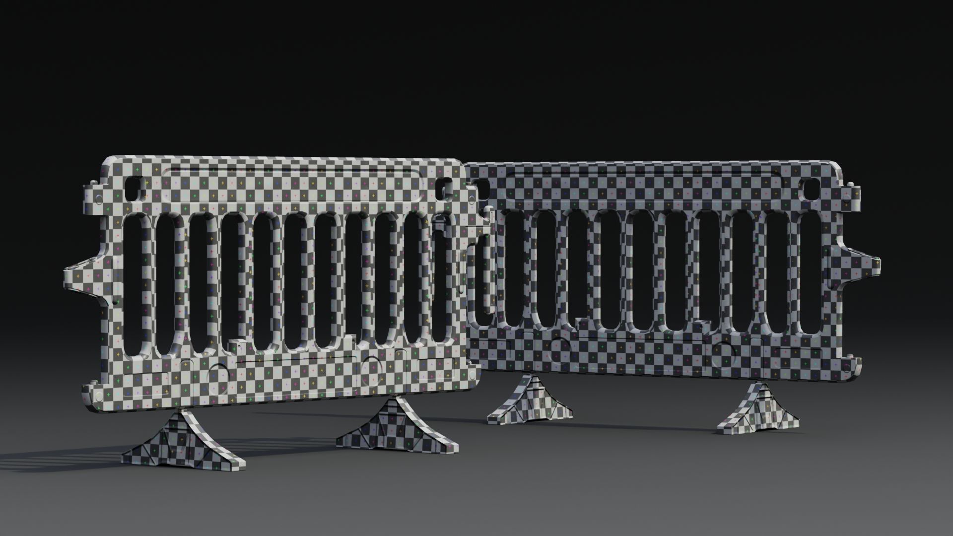 Plastic Barricade PBR Game-Ready Low-poly 3D model_8