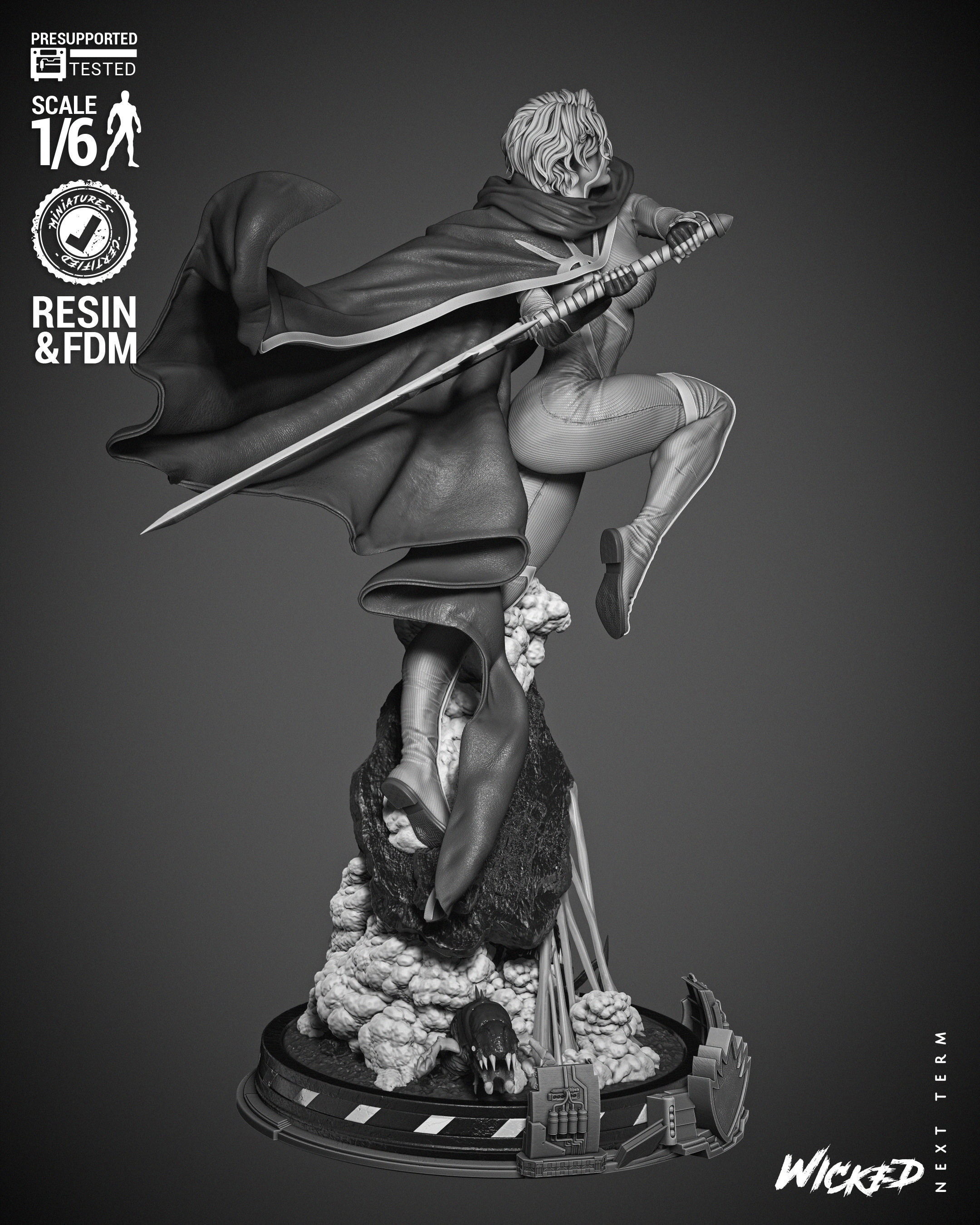 Wicked Marvel Quasar Sculpture 3D print model_6