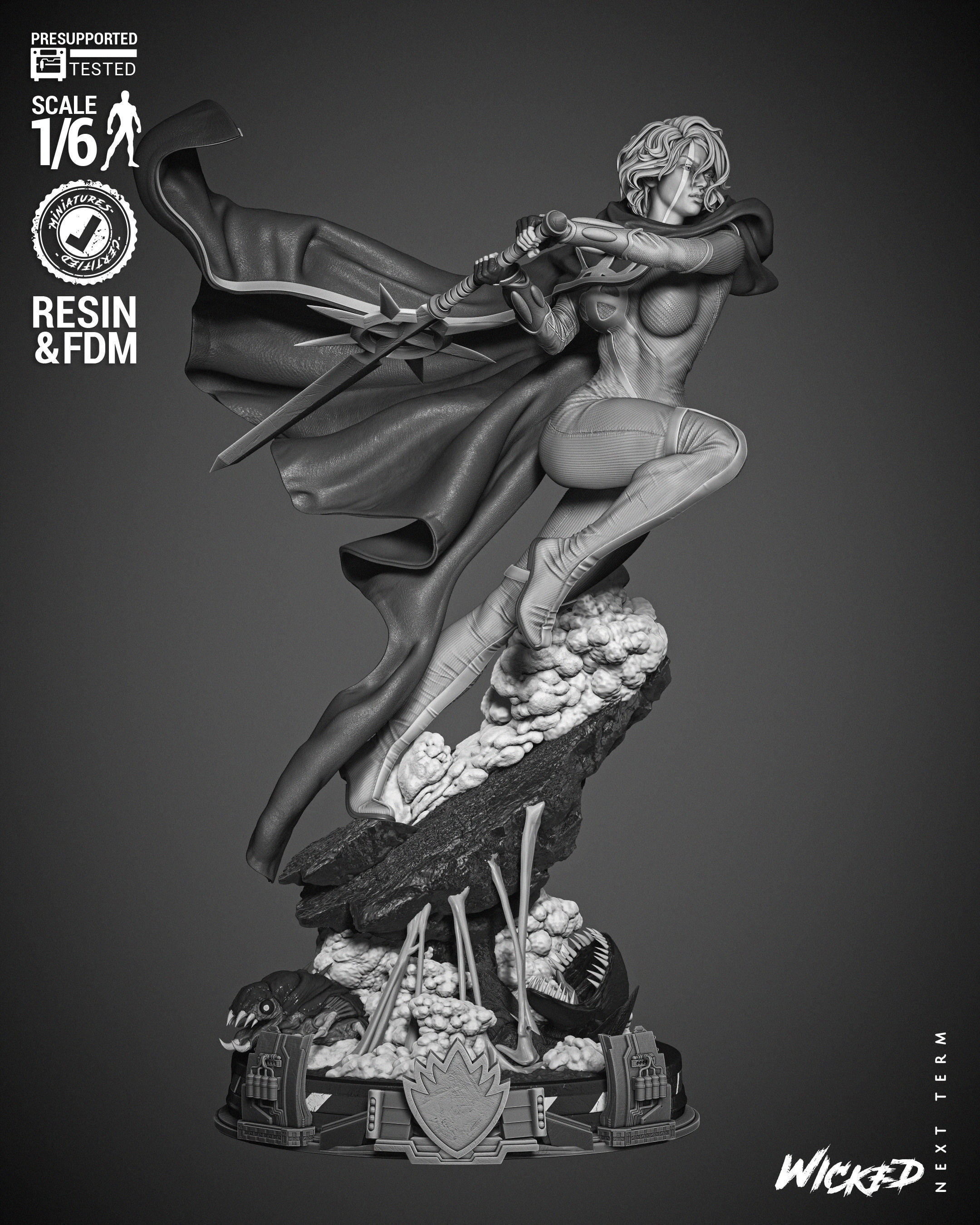 Wicked Marvel Quasar Sculpture 3D print model_14