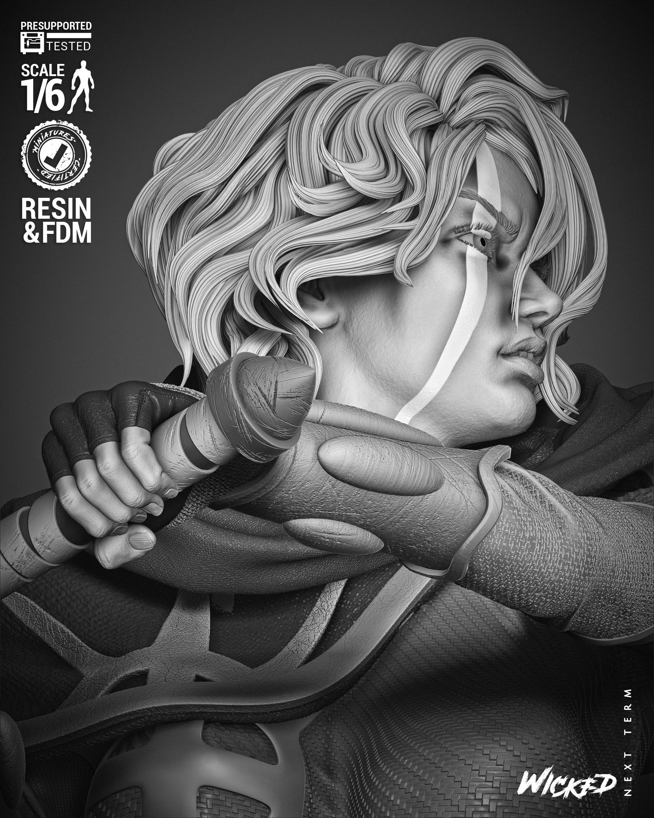 Wicked Marvel Quasar Sculpture 3D print model_42