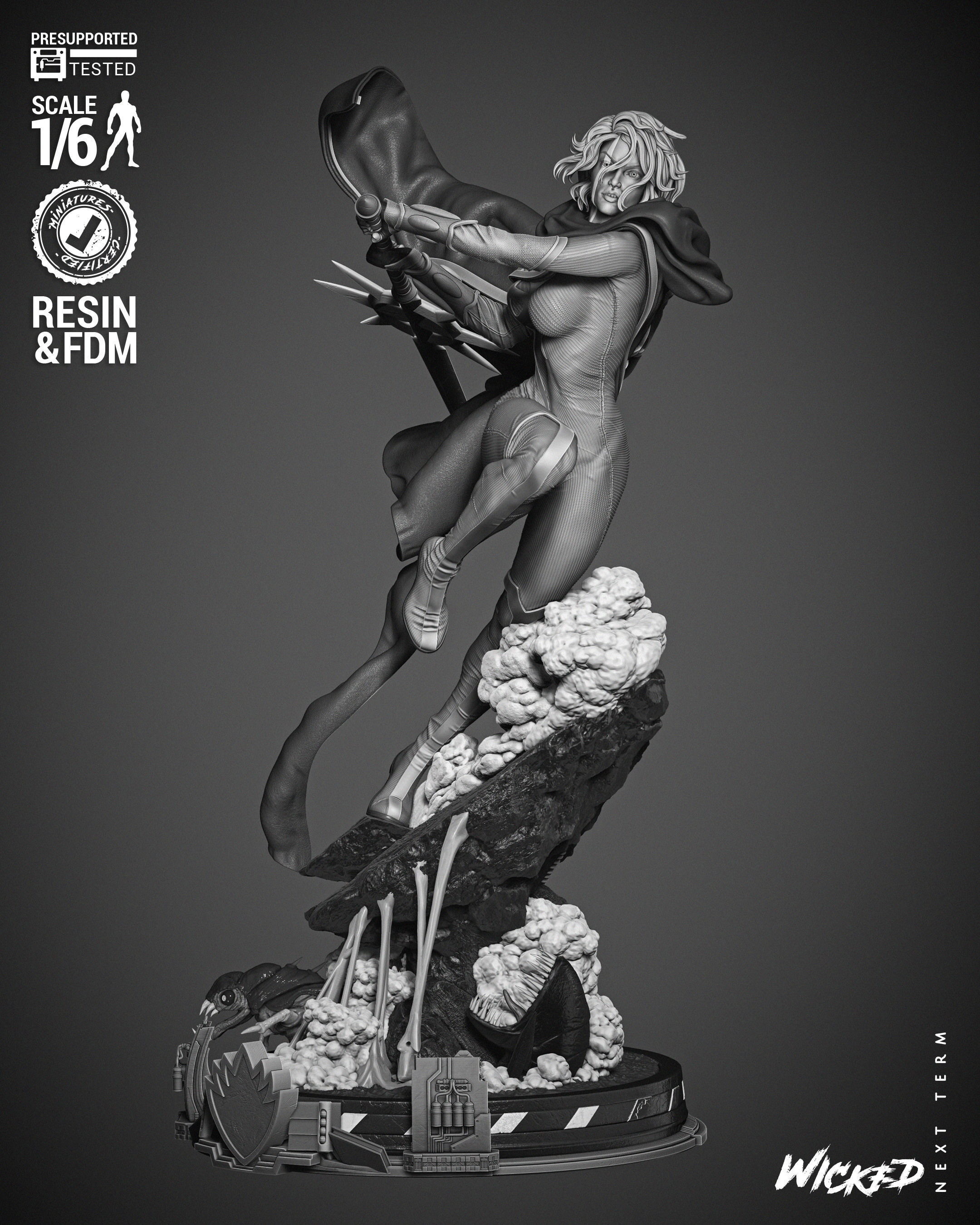 Wicked Marvel Quasar Sculpture 3D print model_2