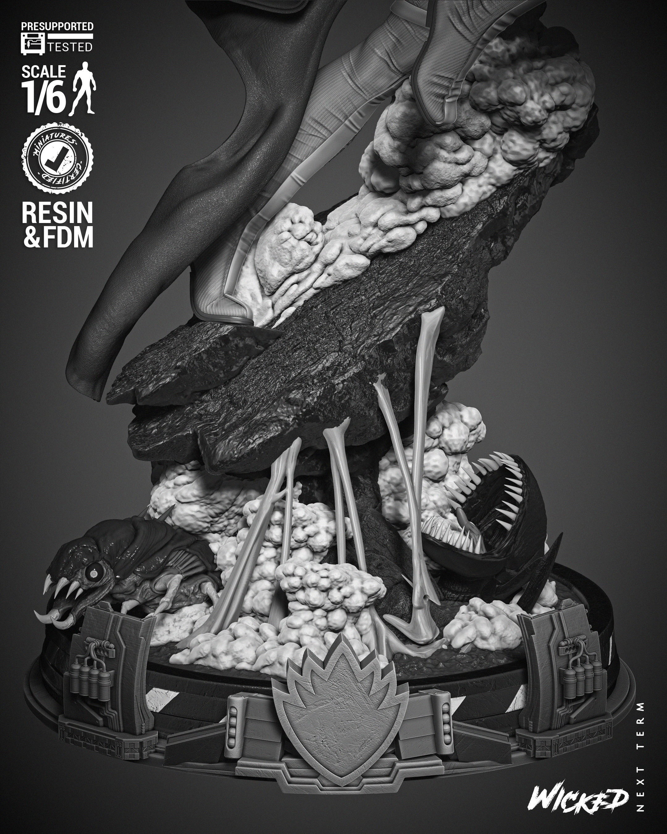 Wicked Marvel Quasar Sculpture 3D print model_5