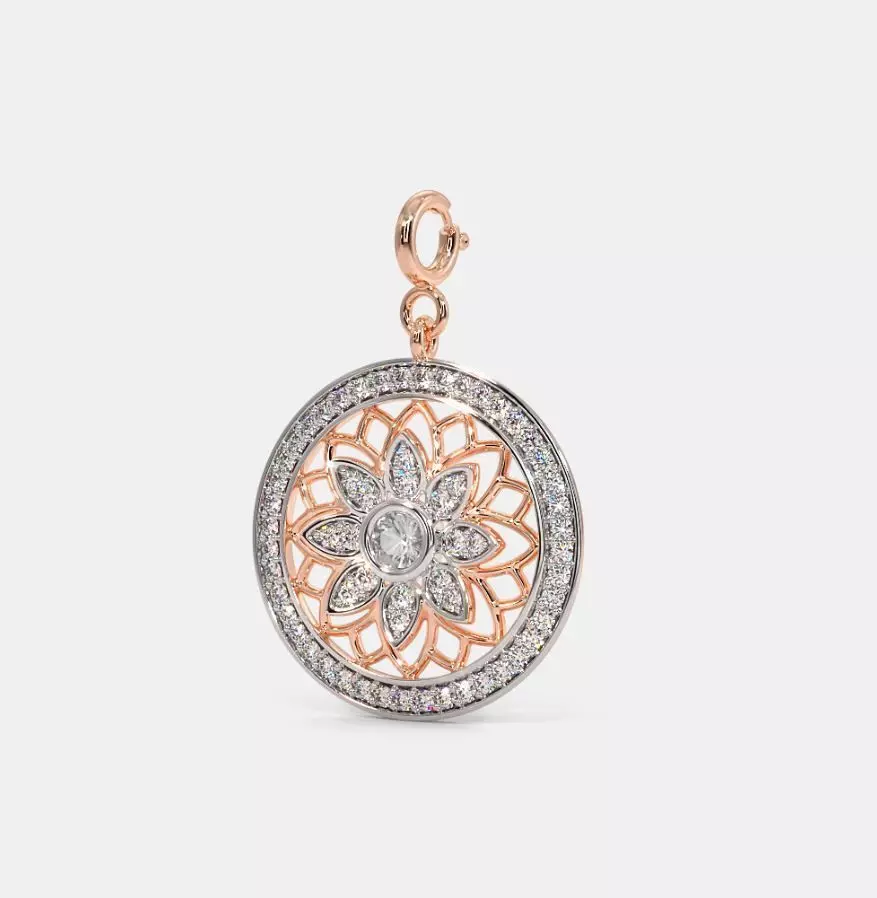 Flower pendant 3D print model