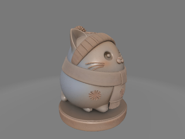 Fluffy Winter Kitty 3D print model_1