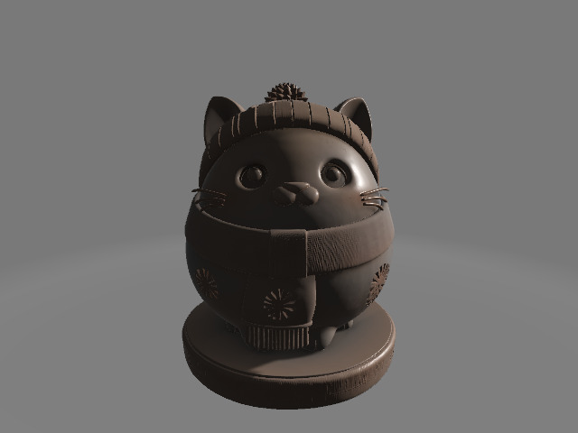 Fluffy Winter Kitty 3D print model_3