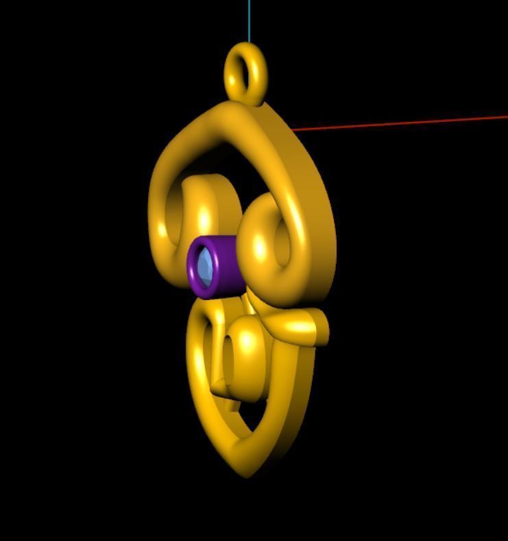 OM pendant  3D print model_1