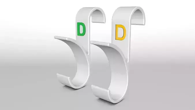 Letter D 3D Printed Towel Hook Wall Hanger  3D print model 3D print model