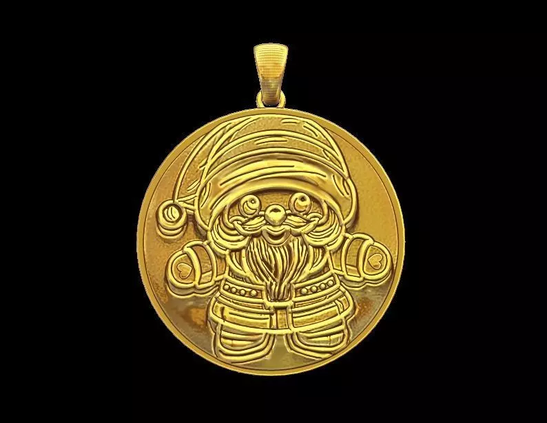 Santa Claus Pendant 3D print model_0