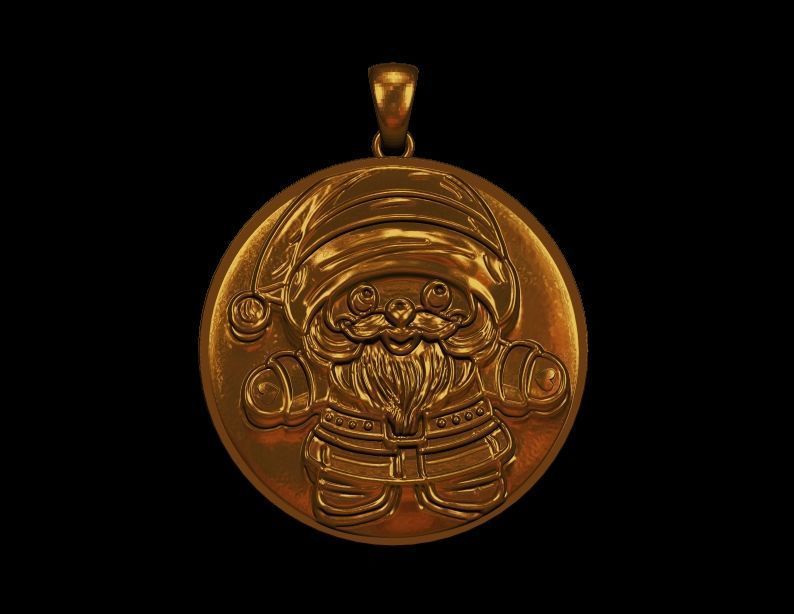 Santa Claus Pendant 3D print model_10