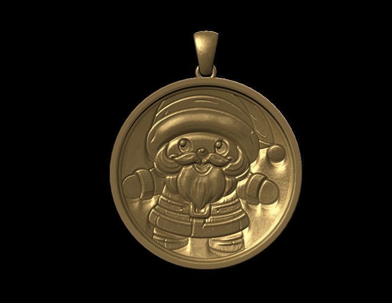 Santa Claus Pendant 3D print model_3