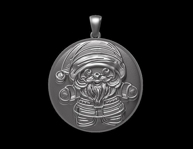 Santa Claus Pendant 3D print model_9