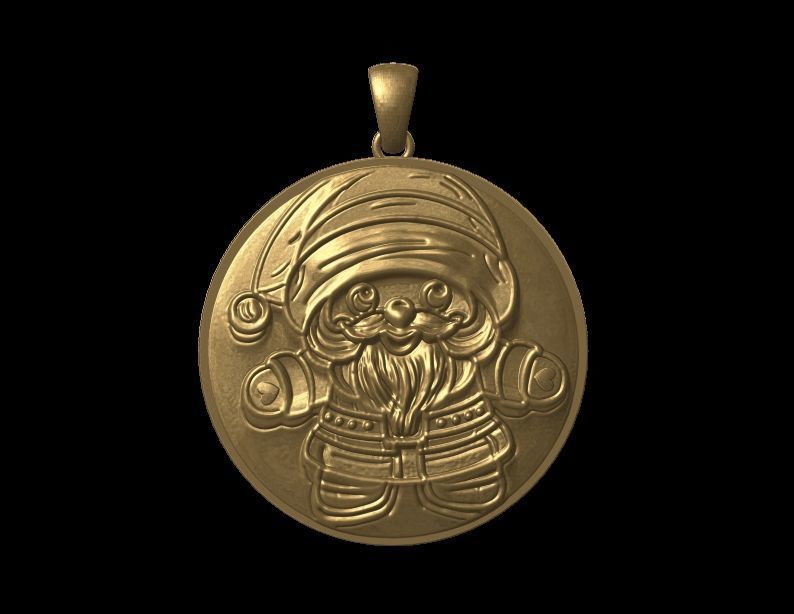 Santa Claus Pendant 3D print model_1