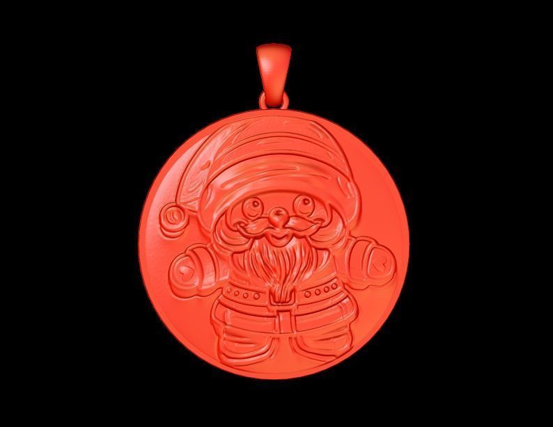 Santa Claus Pendant 3D print model_11