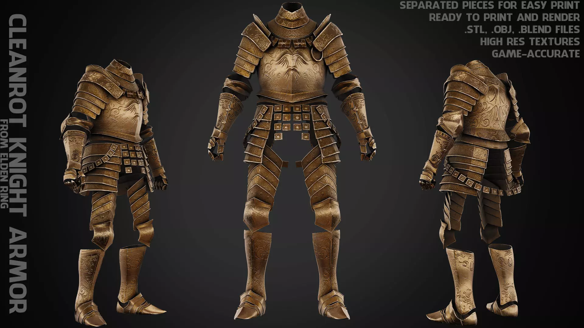 Elden Ring Cleanrot Knight Armor for Cosplay 3D print model_0