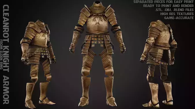 Elden Ring Cleanrot Knight Armor for Cosplay 3D print model