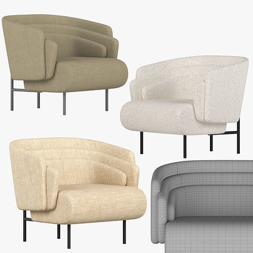 HUG armchair Low-poly 3D model