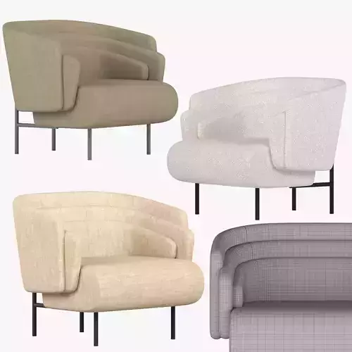 HUG armchair Low-poly 3D model