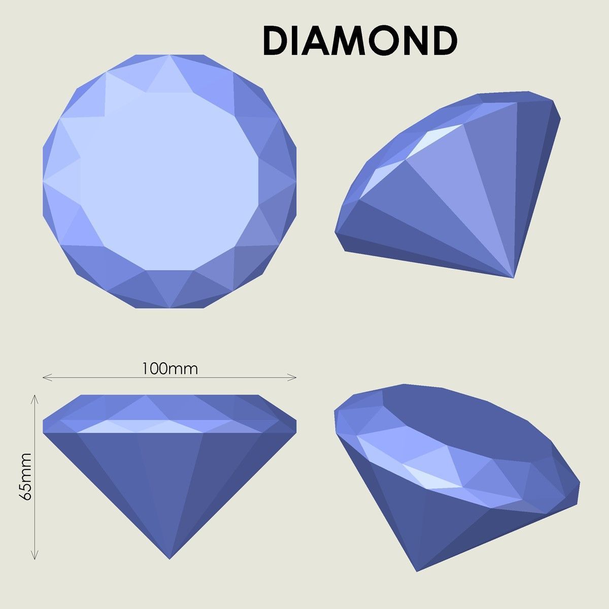 Diamond 3D print model_3