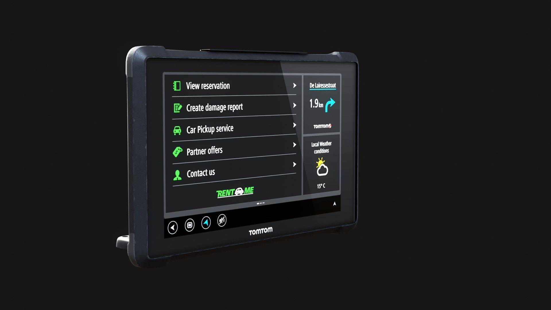 TomTom Bridge navigation system Logistics Delivery Low-poly 3D model_3