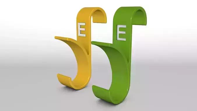 Letter E 3D Printed Towel Hook Wall Hanger  3D print model 3D print model
