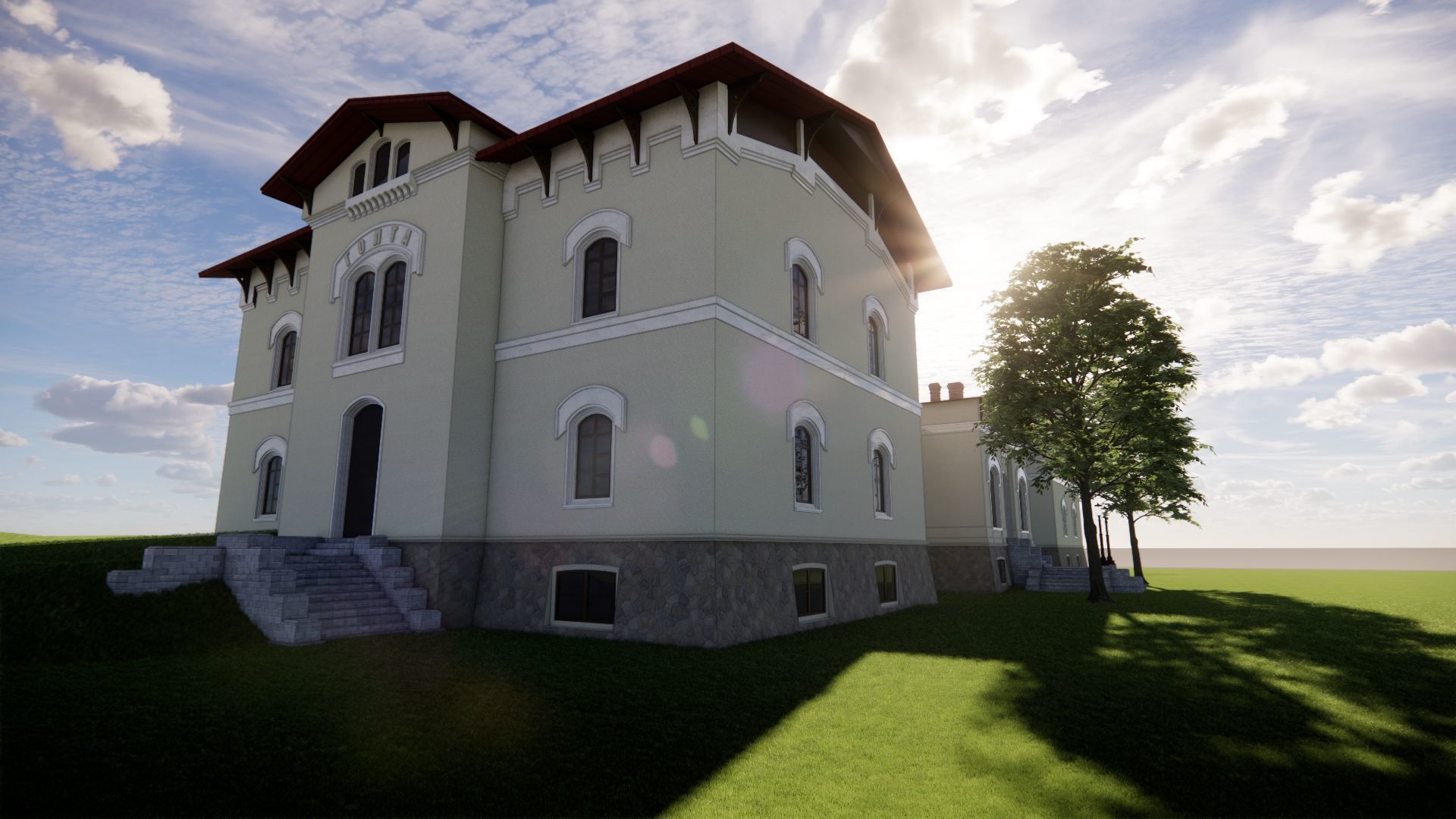 Eclectic train station 19th century   3D model_3