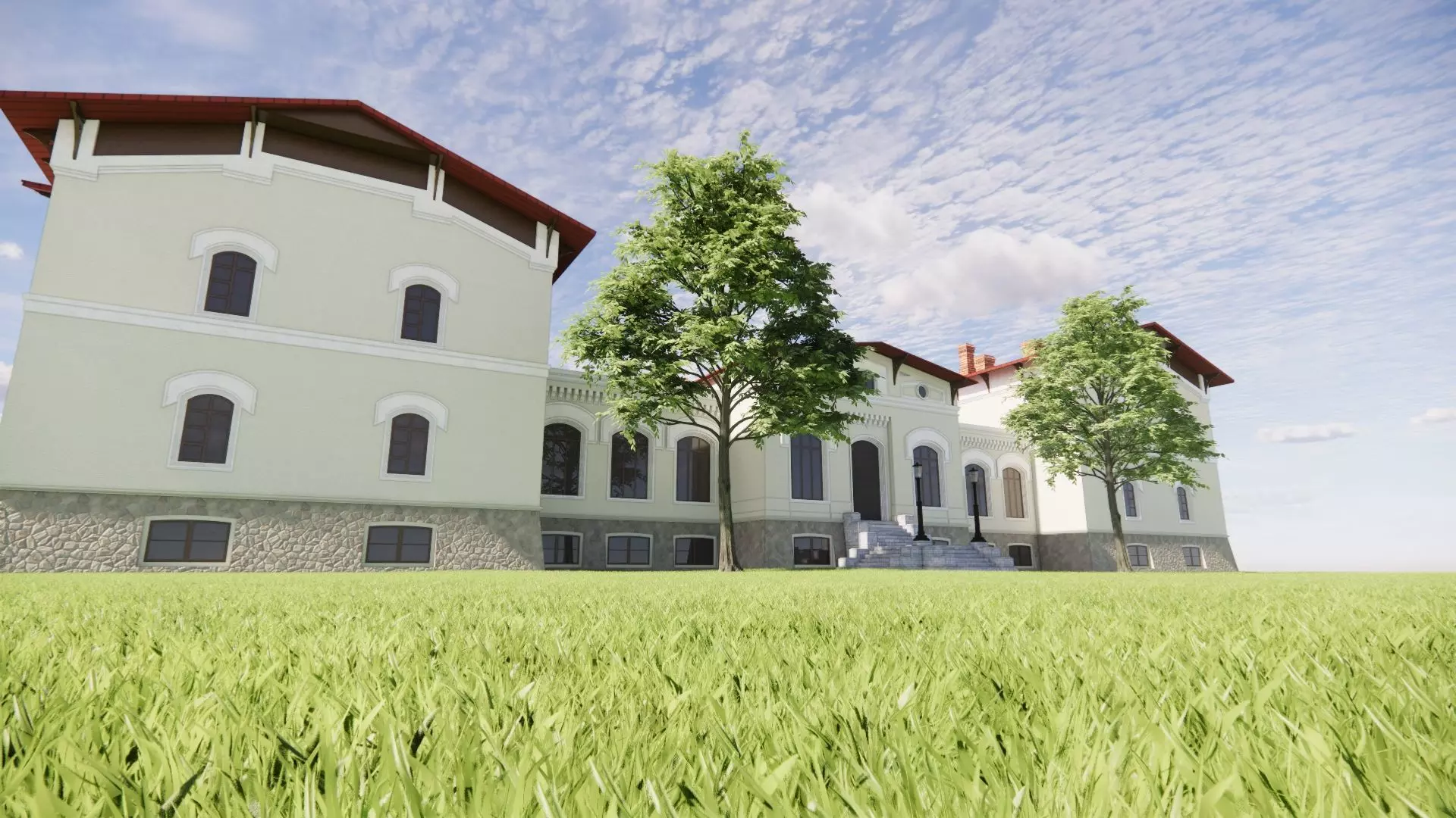 Eclectic train station 19th century   3D model_0