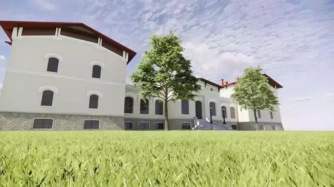 Eclectic train station 19th century   3D model
