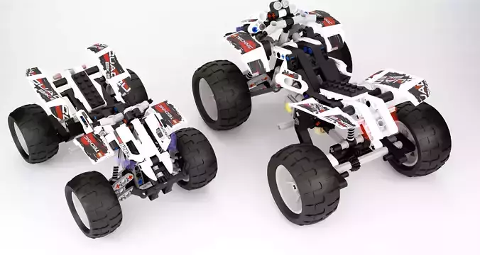 Quad Bike Low-poly 3D model