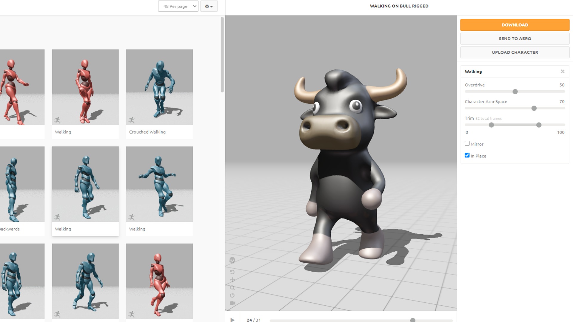 High-Quality 3D Cute Bull Animated For Games Low-poly 3D model_2
