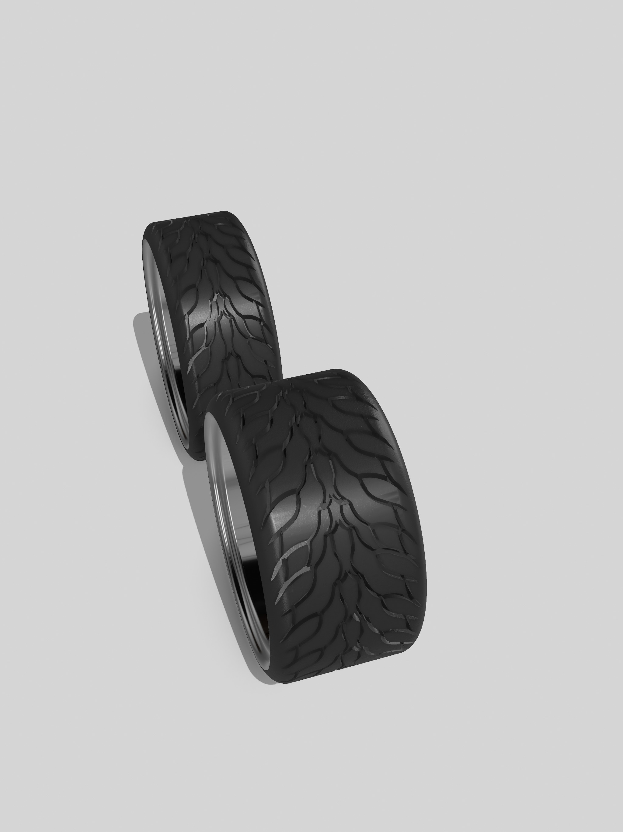 20inch Billet 1955 Chev Hubcap Wheels n Tires 2x Offsets 3D print model_4