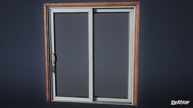 BUILDINGS - Door Glass Sliding 01 - LOW POLY AND NANITE Low-poly 3D model