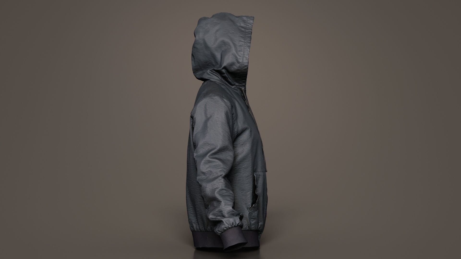 Leather Jacket Hoodie Low-poly 3D model_2