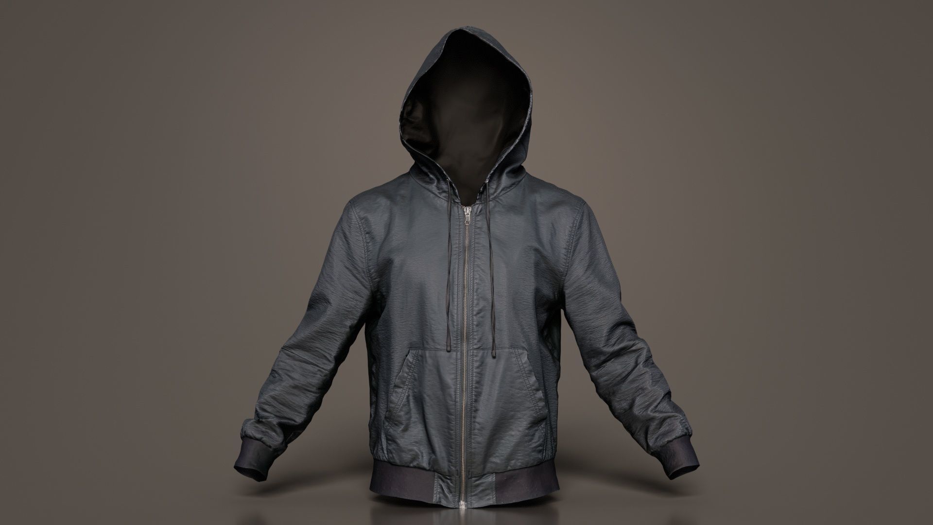 Leather Jacket Hoodie Low-poly 3D model_4