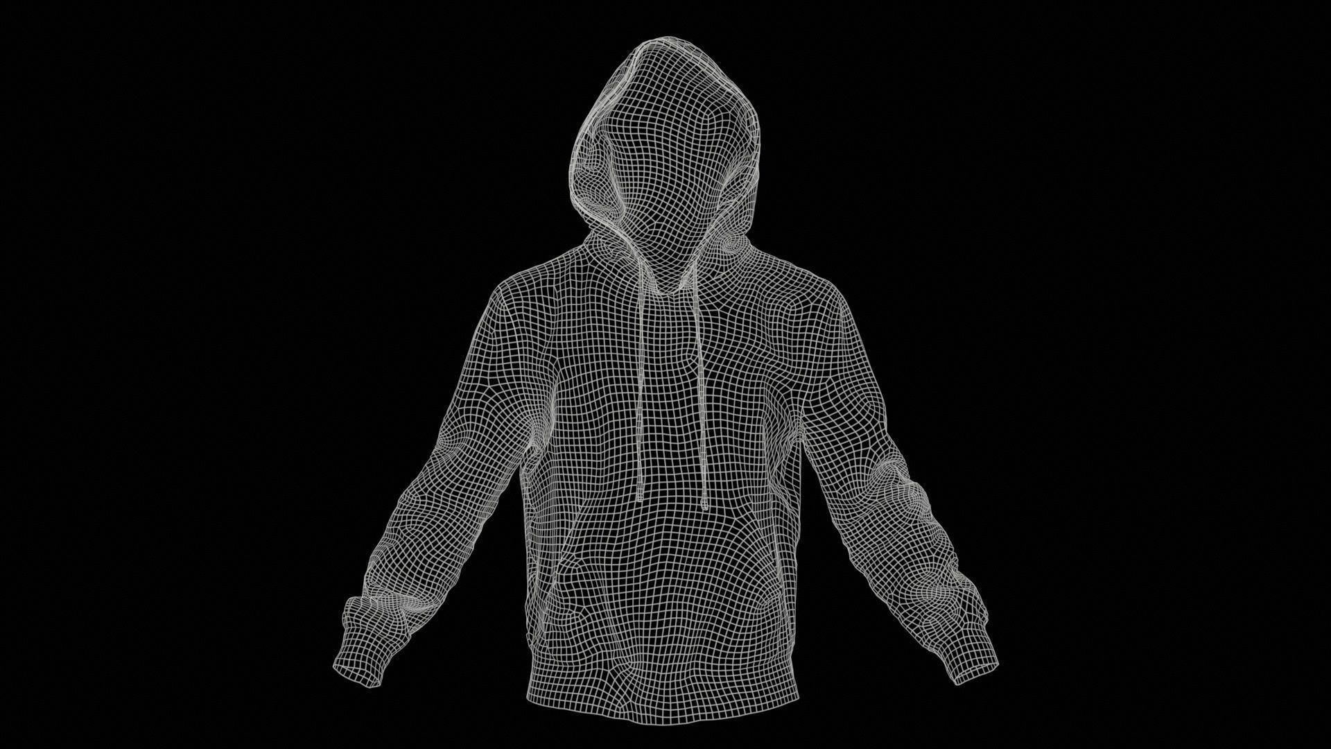 Leather Jacket Hoodie Low-poly 3D model_11