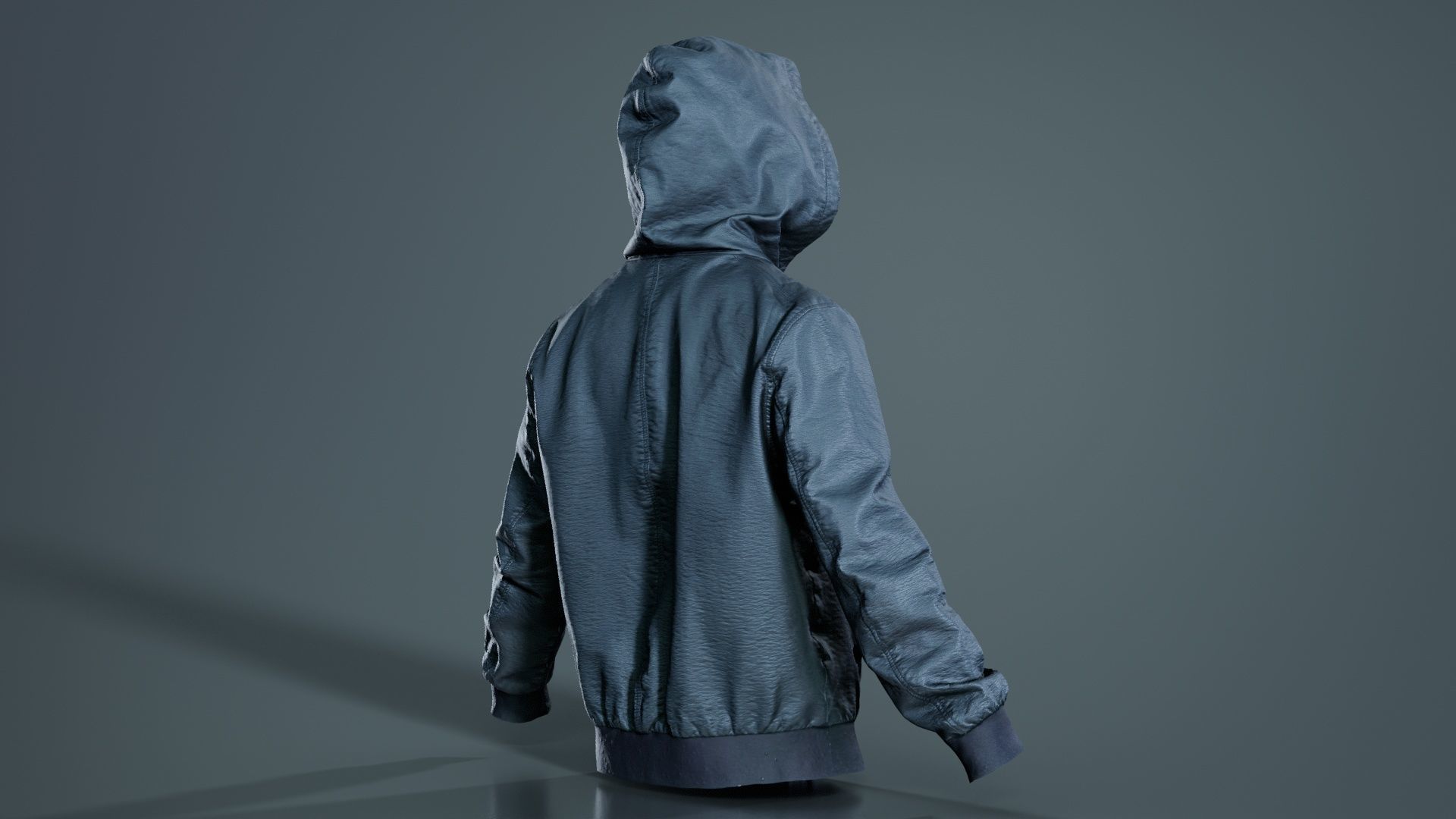 Leather Jacket Hoodie Low-poly 3D model_1