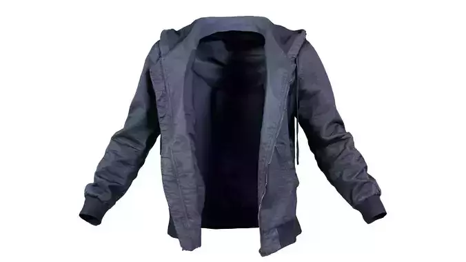 Leather Jacket Hoodie Open