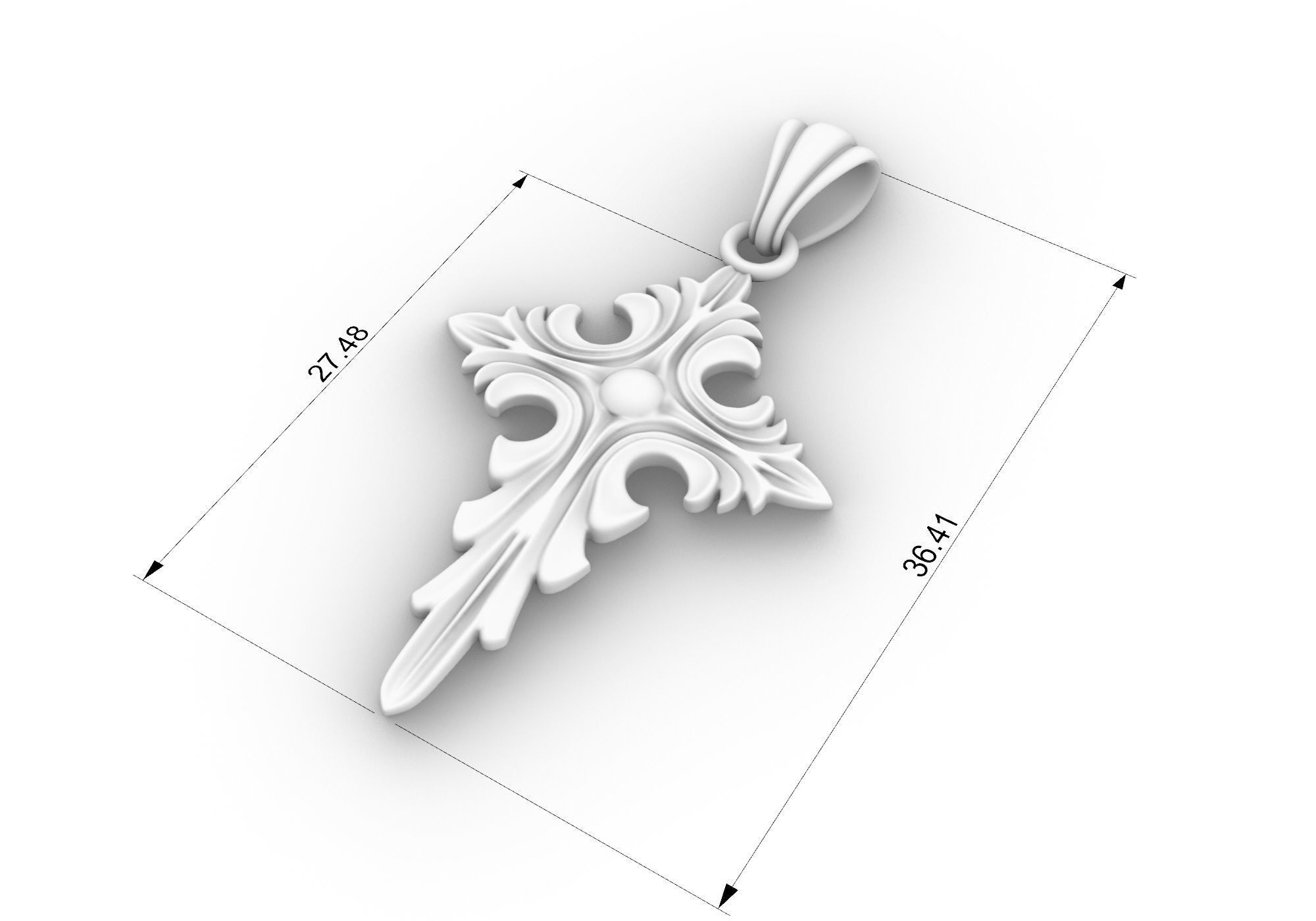 cross pendant2211424 cartier 3D print model_4