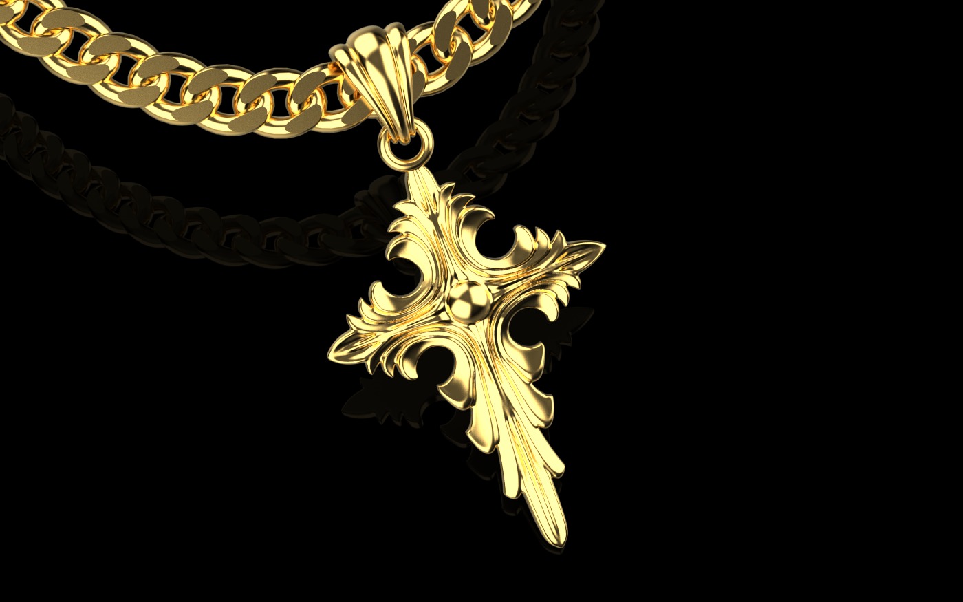cross pendant2211424 cartier 3D print model_3