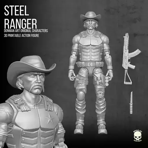 Steel Ranger - Donman art Original 3D full action figure