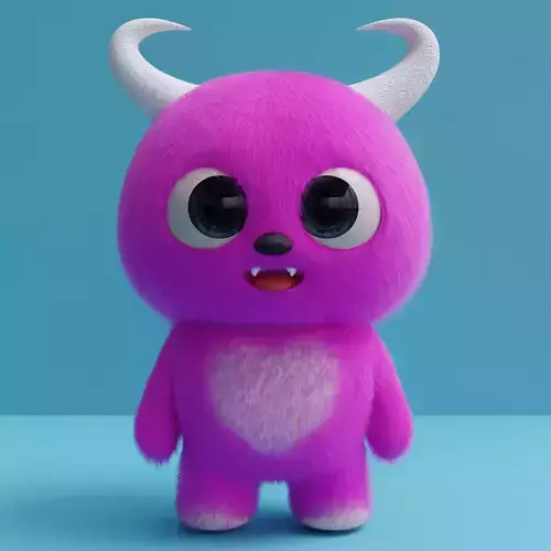 Pink cartoon monster