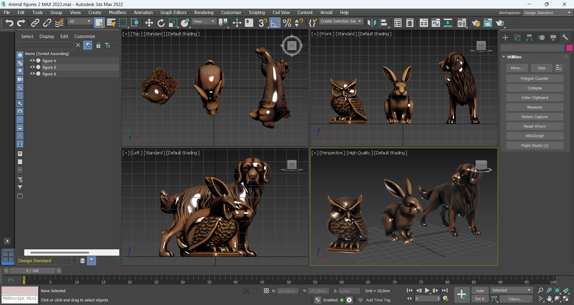 Animal metal figures 2 Low-poly 3D model_10