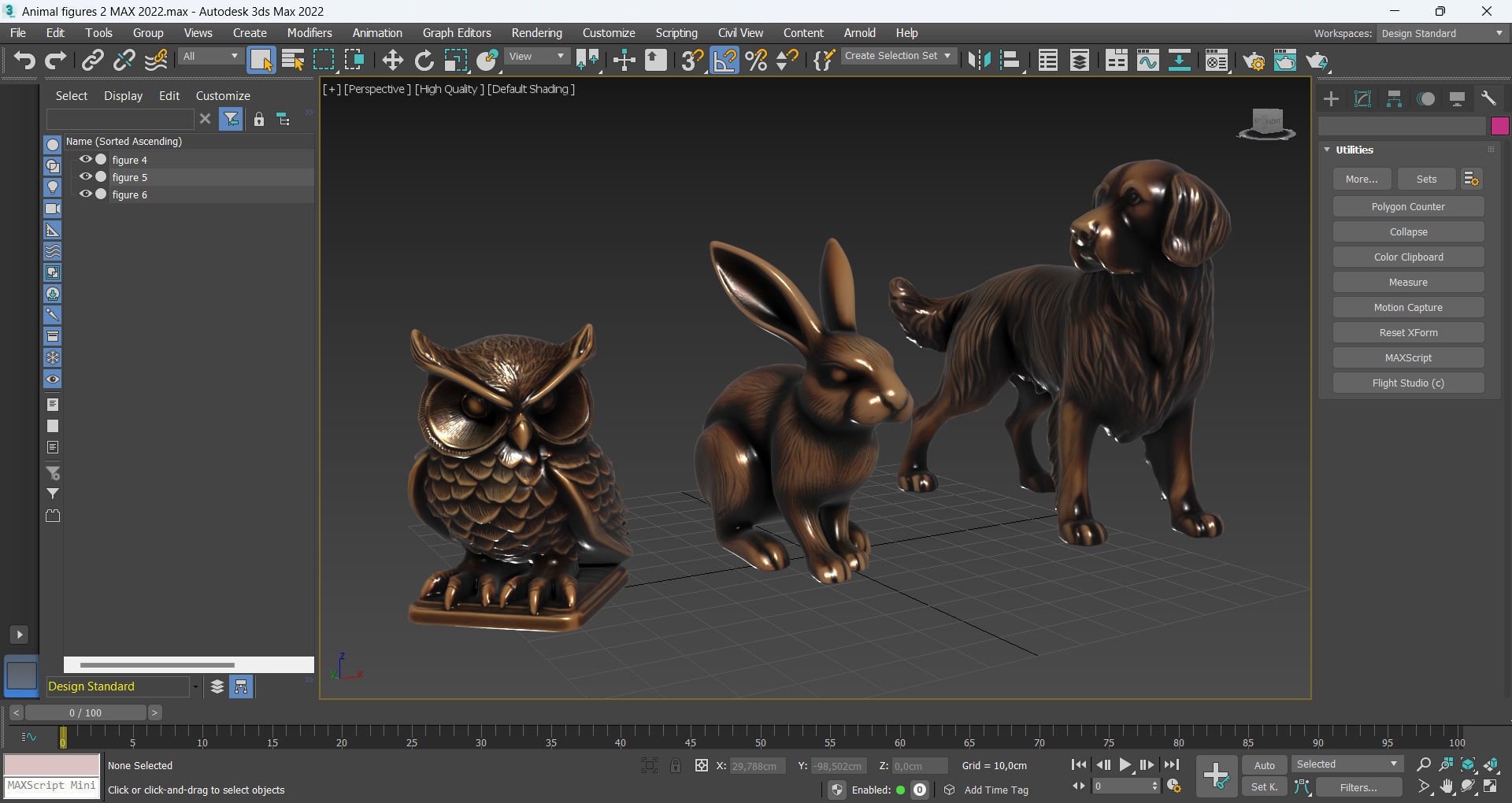 Animal metal figures 2 Low-poly 3D model_11