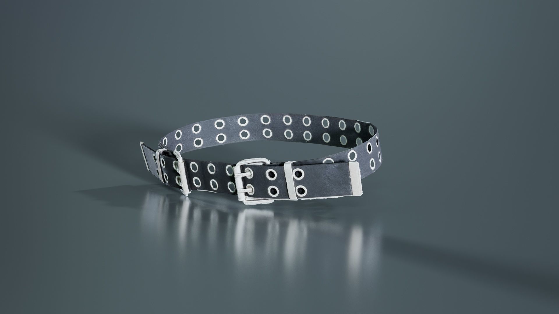 Double Buckle Belt Low-poly 3D model_6