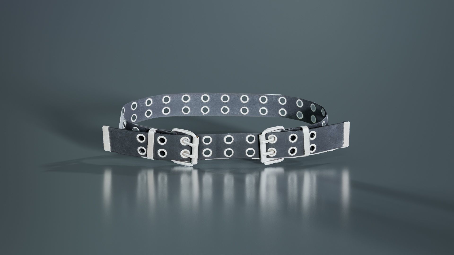 Double Buckle Belt Low-poly 3D model_8