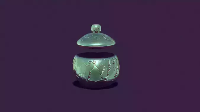 Christmas ball candle holder with Christmas trees and snowstorm 3D print model