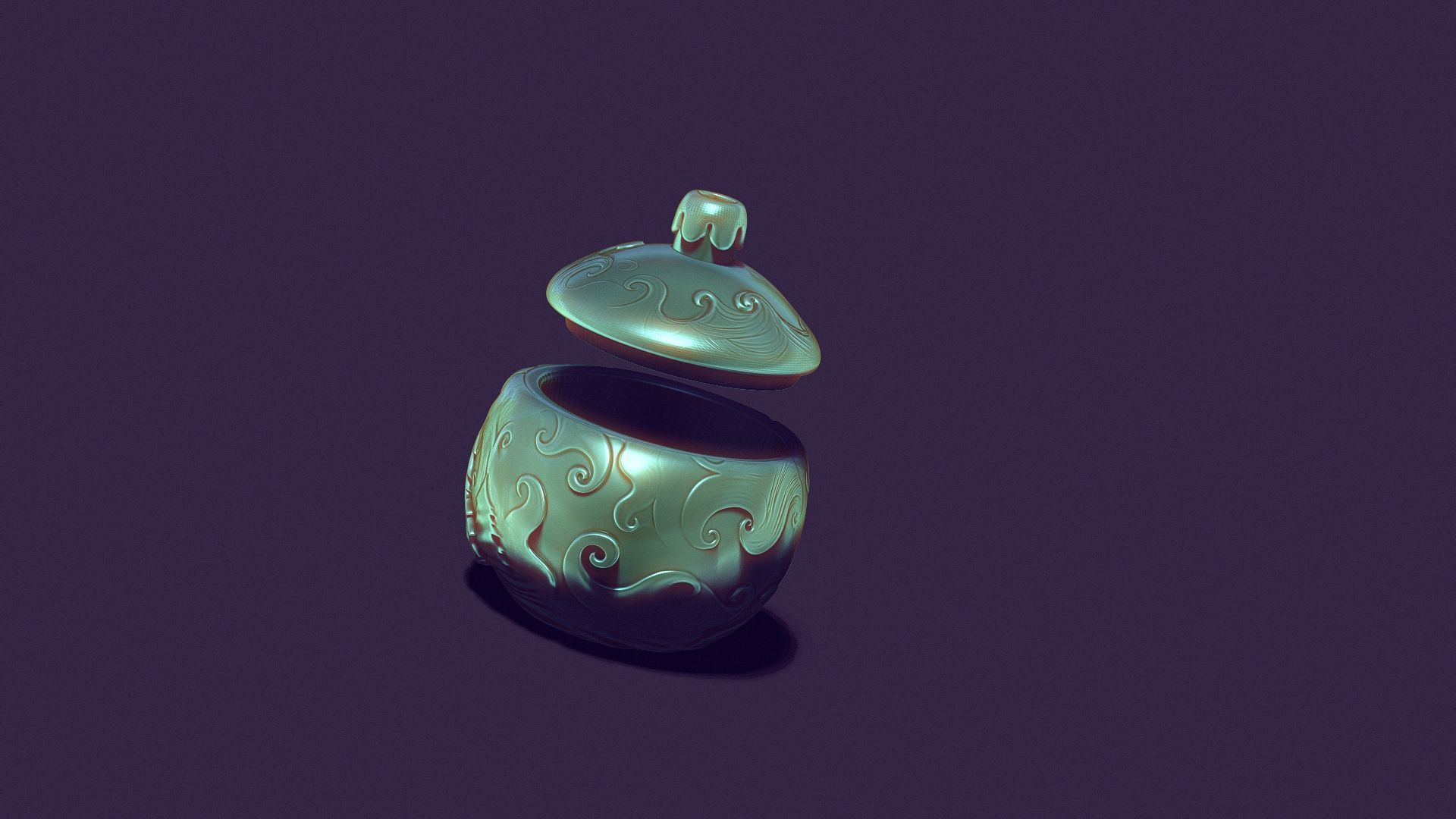 Christmas ball candle holder with Christmas trees and snowstorm 3D print model_13