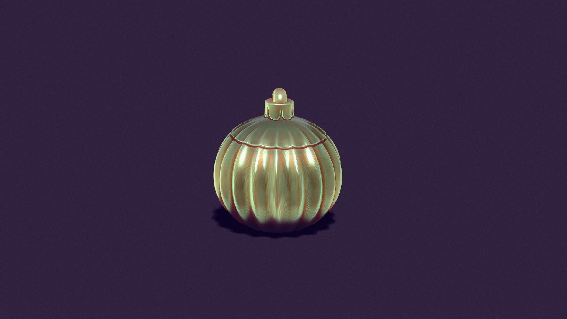 Christmas ball candle holder with vertical stripes 3D print model_3