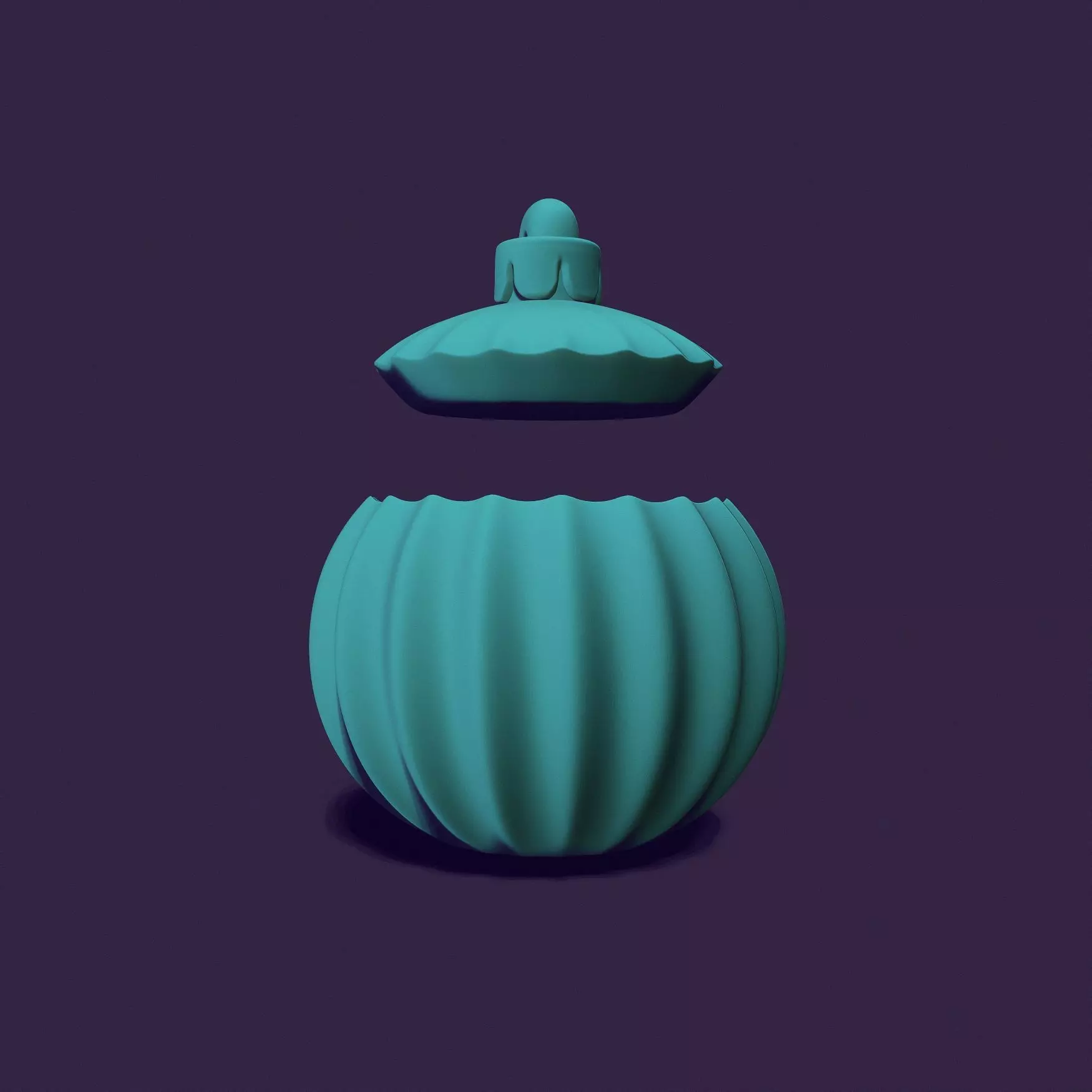 Christmas ball candle holder with vertical stripes 3D print model_0