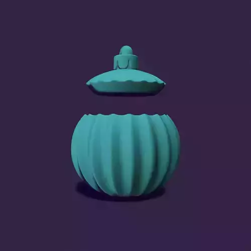 Christmas ball candle holder with vertical stripes 3D print model