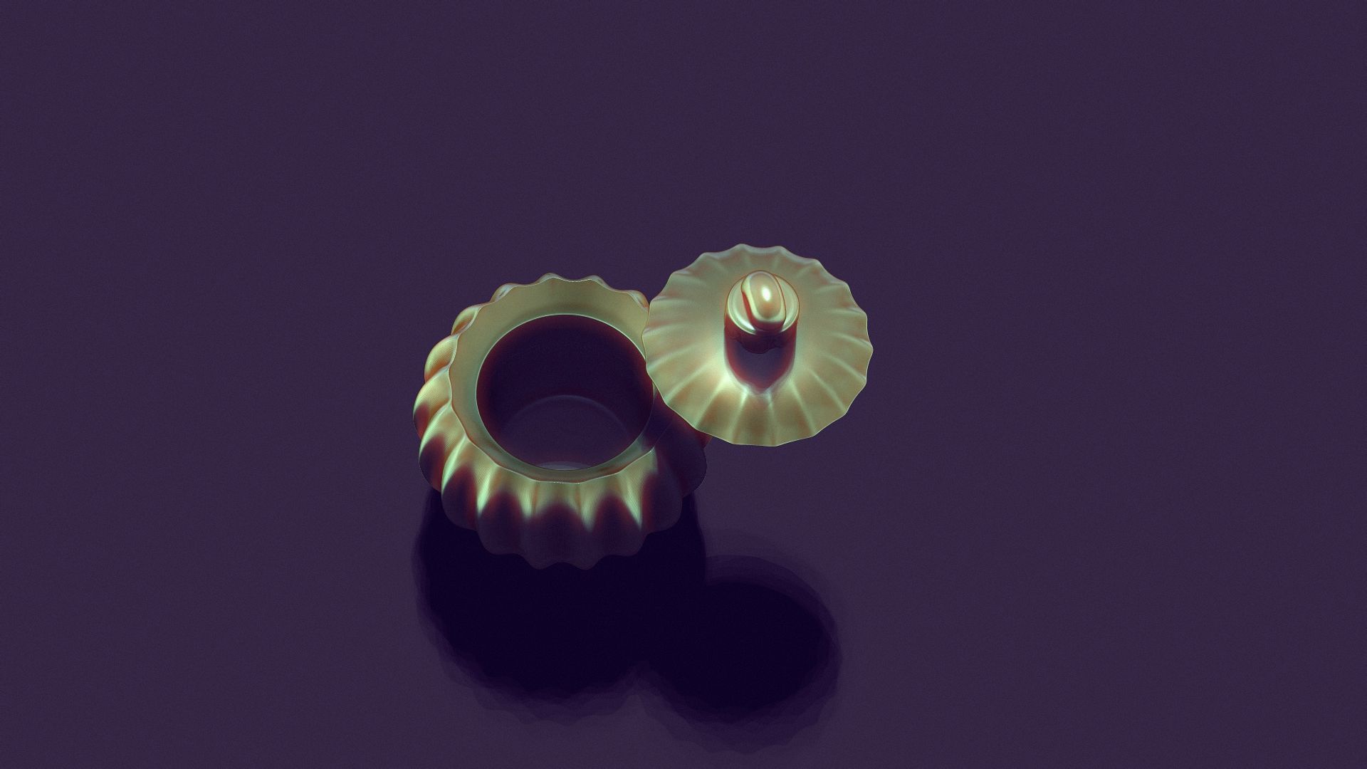 Christmas ball candle holder with vertical stripes 3D print model_2